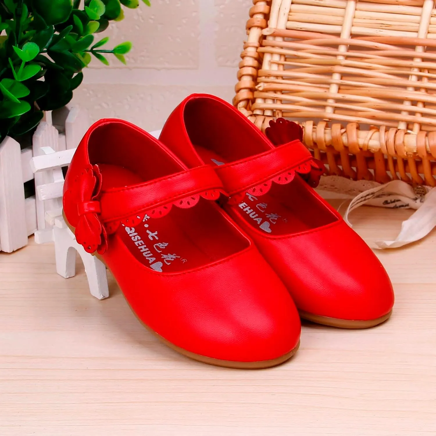 Kids Mary Jane Shoes Toddler Girls Anti-Slip Rubber Soft Sole Closed Toe Flat Wedding High Tops Baby Girl