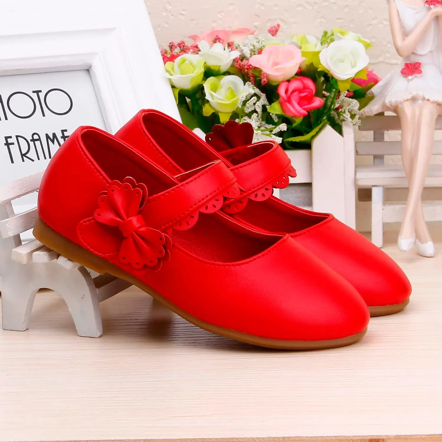 Kids Mary Jane Shoes Toddler Girls Anti-Slip Rubber Soft Sole Closed Toe Flat Wedding High Tops Baby Girl