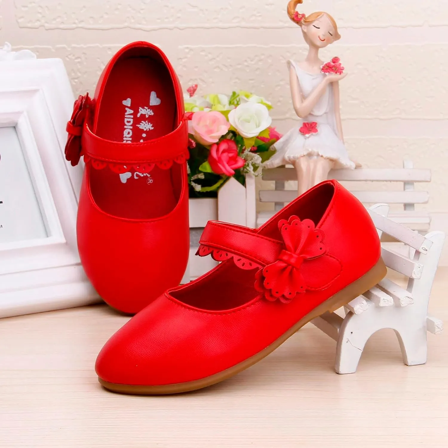 Kids Mary Jane Shoes Toddler Girls Anti-Slip Rubber Soft Sole Closed Toe Flat Wedding High Tops Baby Girl