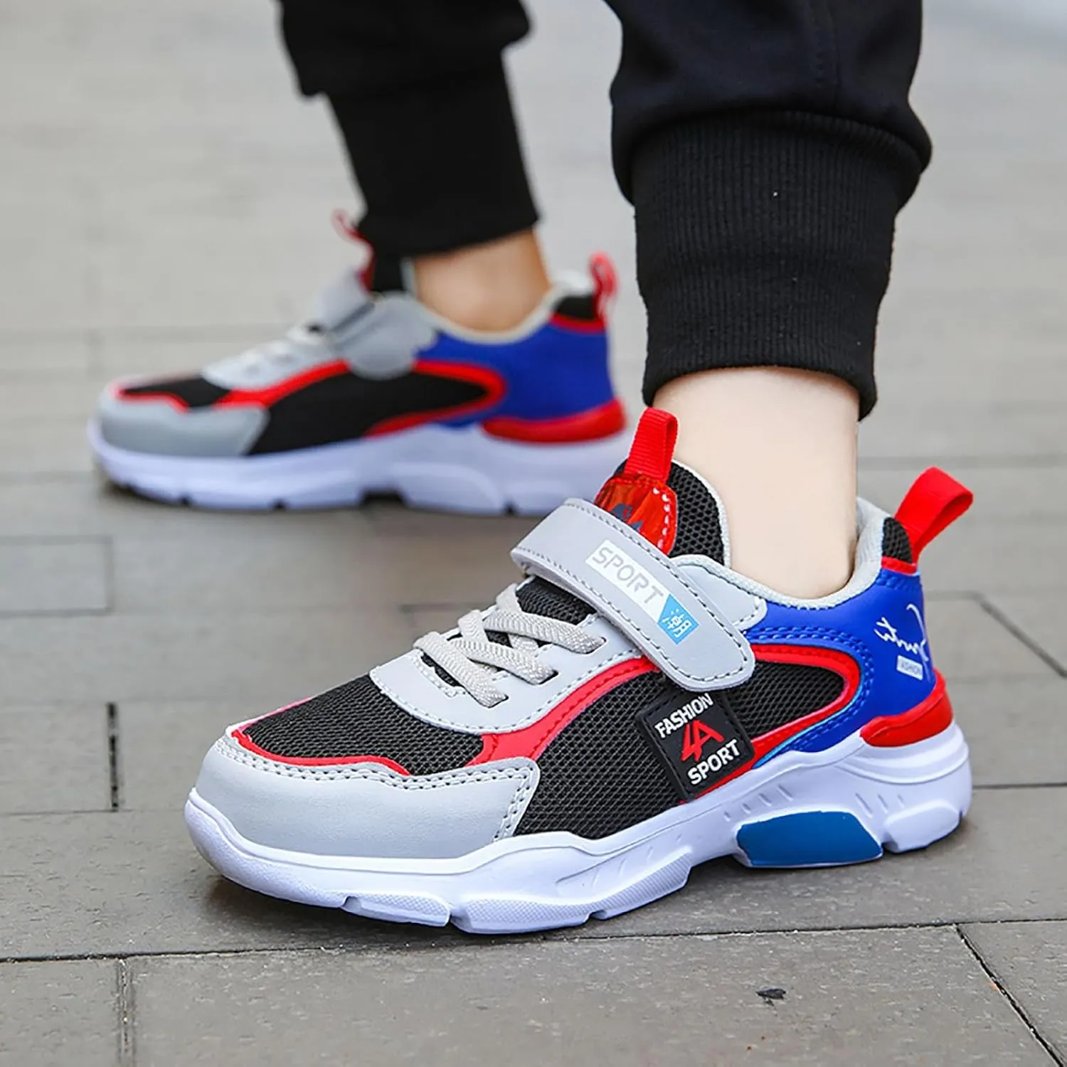 Kids Sneakers Tennis Shoes for Boys Girls Sneakers Breathable Knit Mesh Walking Shoes Athletic Running Sports Shoes