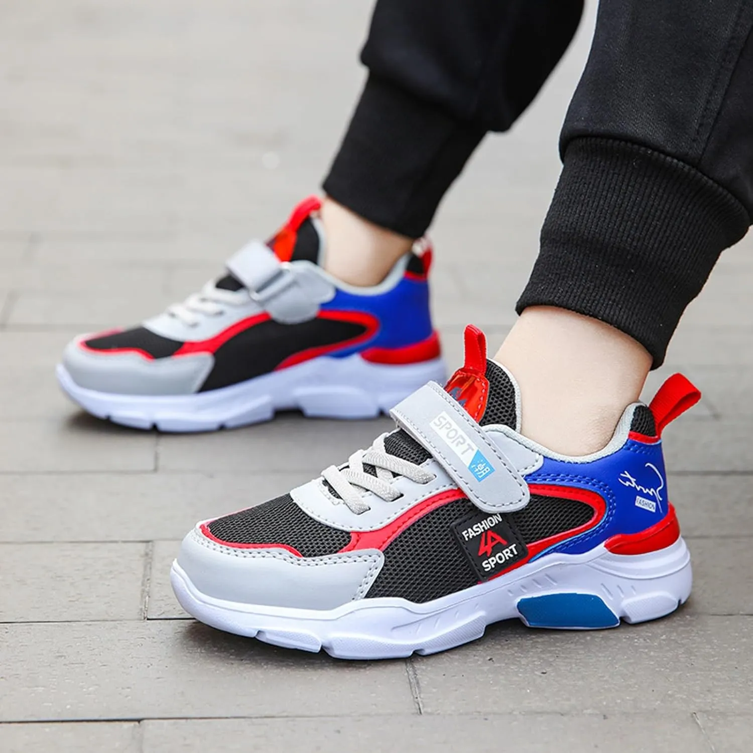 Kids Sneakers Tennis Shoes for Boys Girls Sneakers Breathable Knit Mesh Walking Shoes Athletic Running Sports Shoes