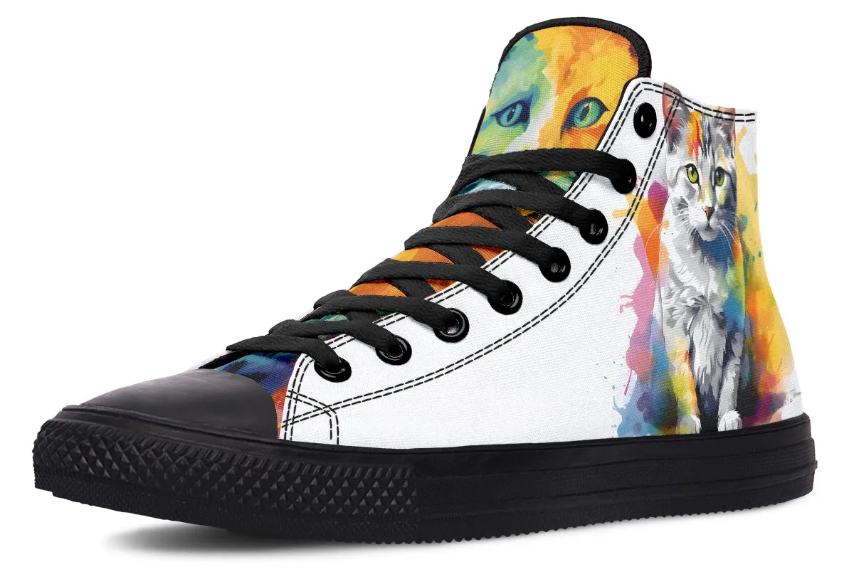 Kitty On My Foot High Tops
