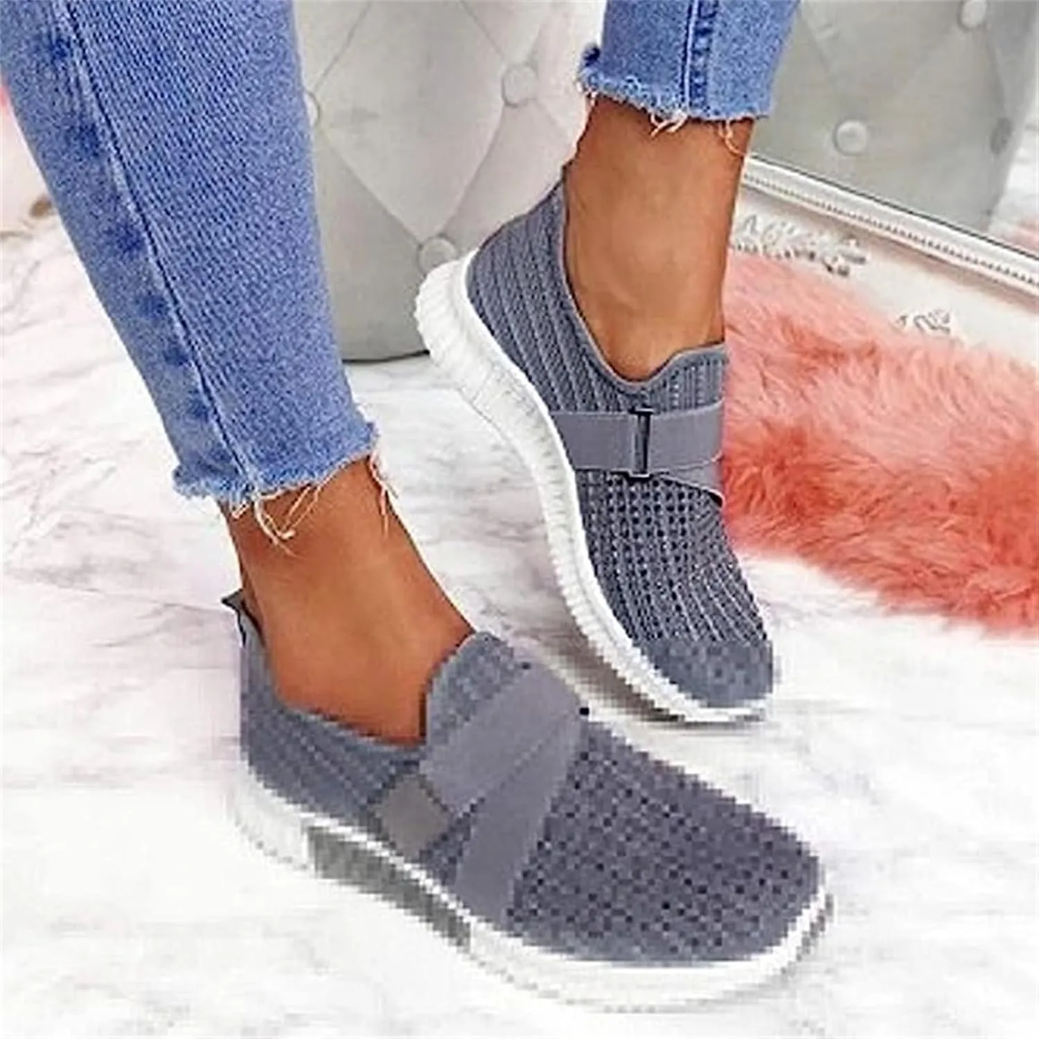 Ladmiple Womens Tennis Shoes Running Fashion Sport Gym Jogging Walking Fitness Sneakers Non Slip Slip On Athletic Shoes