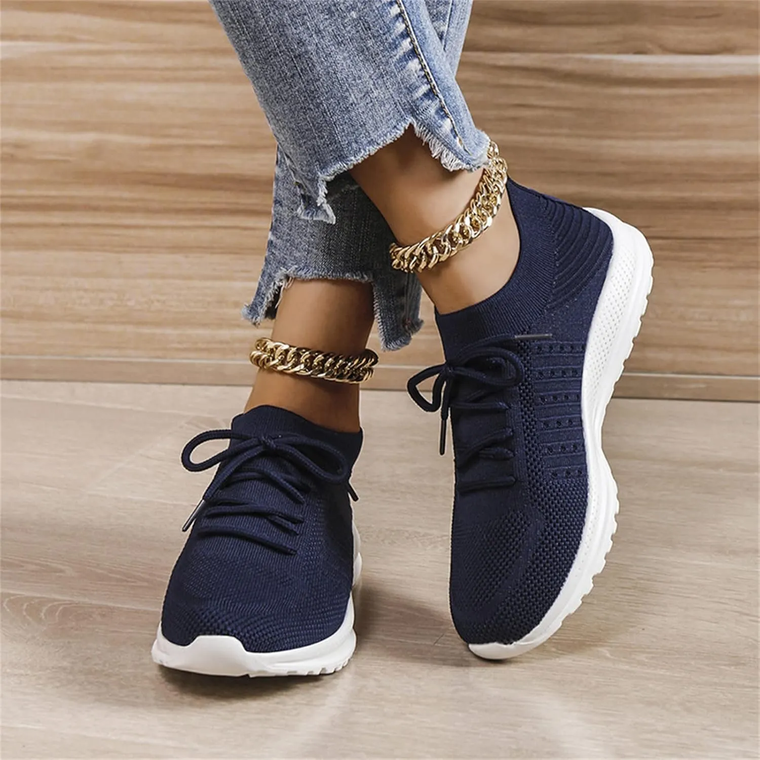 Ladmiple Womens Tennis Shoes Running Fashion Sport Gym Jogging Walking Fitness Sneakers Non Slip Slip On Athletic Shoes