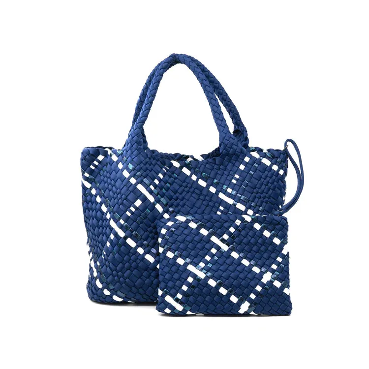 Large Woven Two Tone Tote
