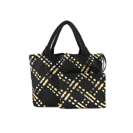 Large Woven Two Tone Tote
