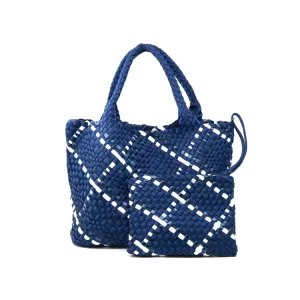 Large Woven Two Tone Tote