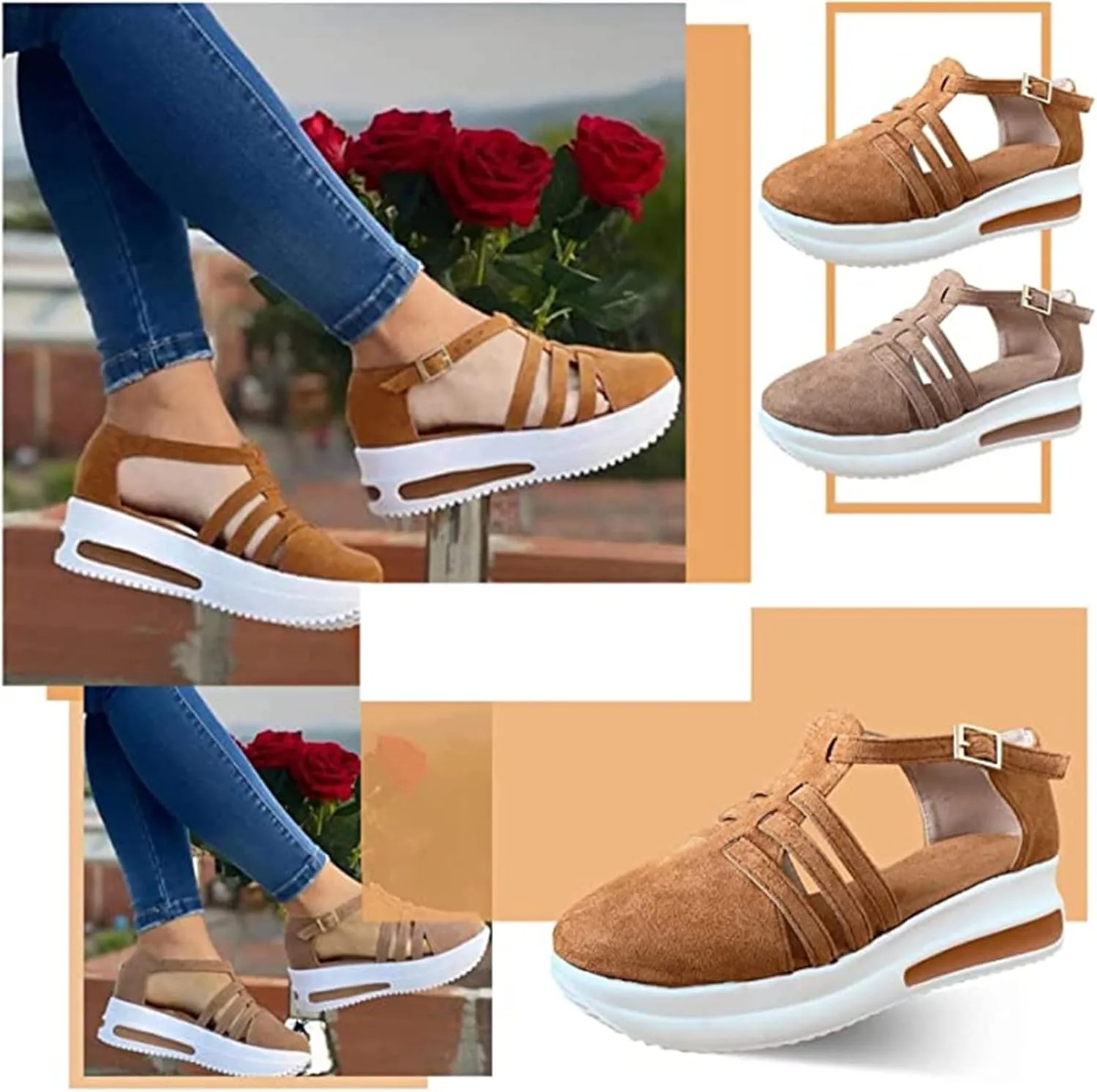 Lausiuoe Sneakers For Women Walking Shoes Comfortable Platform Loafers Fashion Casual Athletic Work Running Sneakers