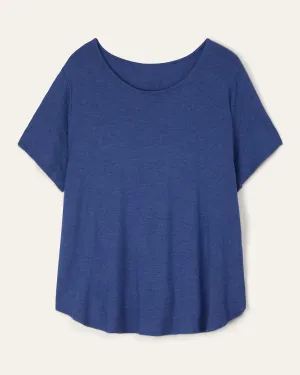 Leia Hi-Low Weekend Top | Azure Blue