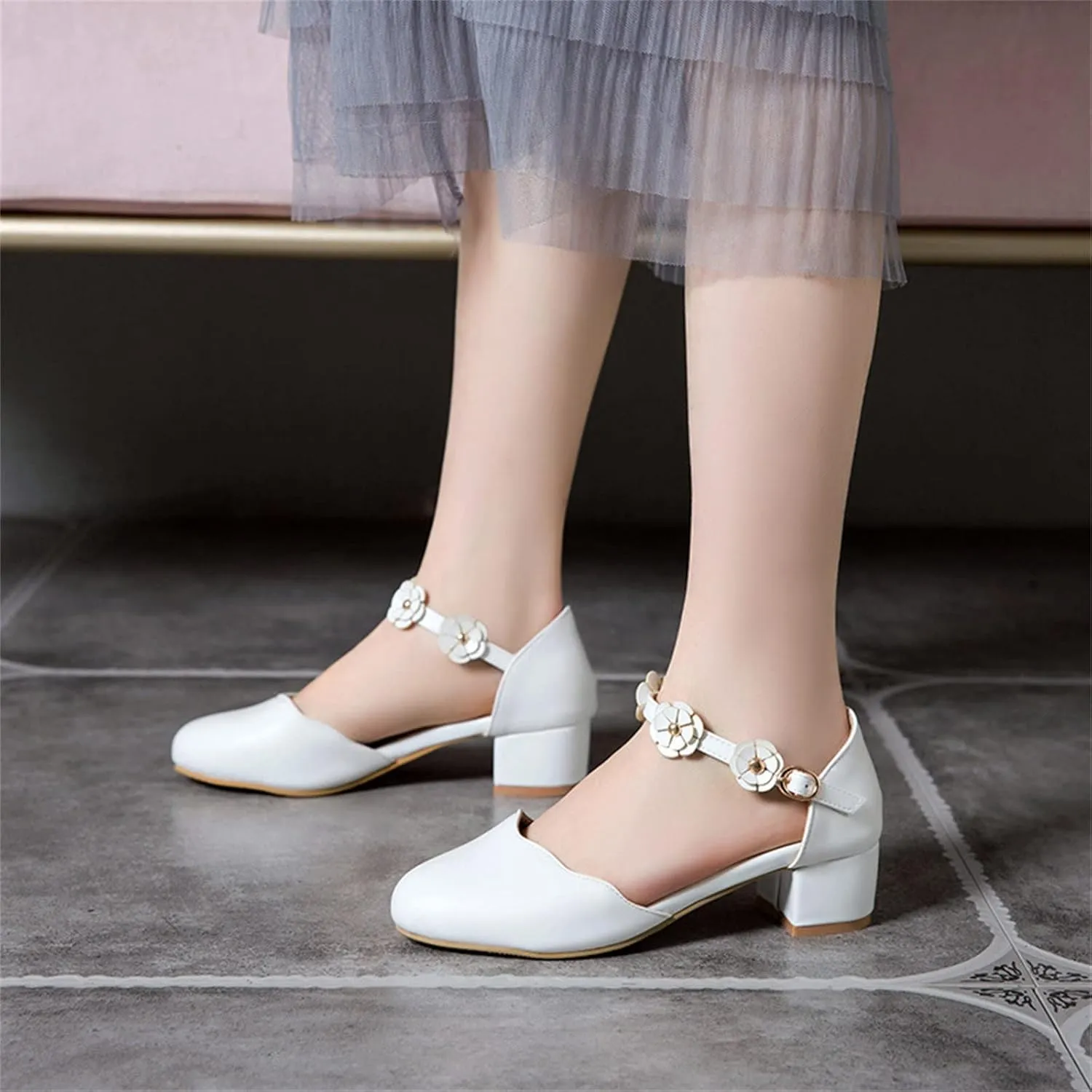 Little Girls Sandals Girls Cute Dress Shoes Ankle Strap Open Toe Flower Girl Wedding Party for Toddler Big Kid