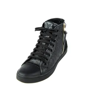 Louis Vuitton Black Leather Punchy Monogram High Top Sneakers Size 6 | EU 36