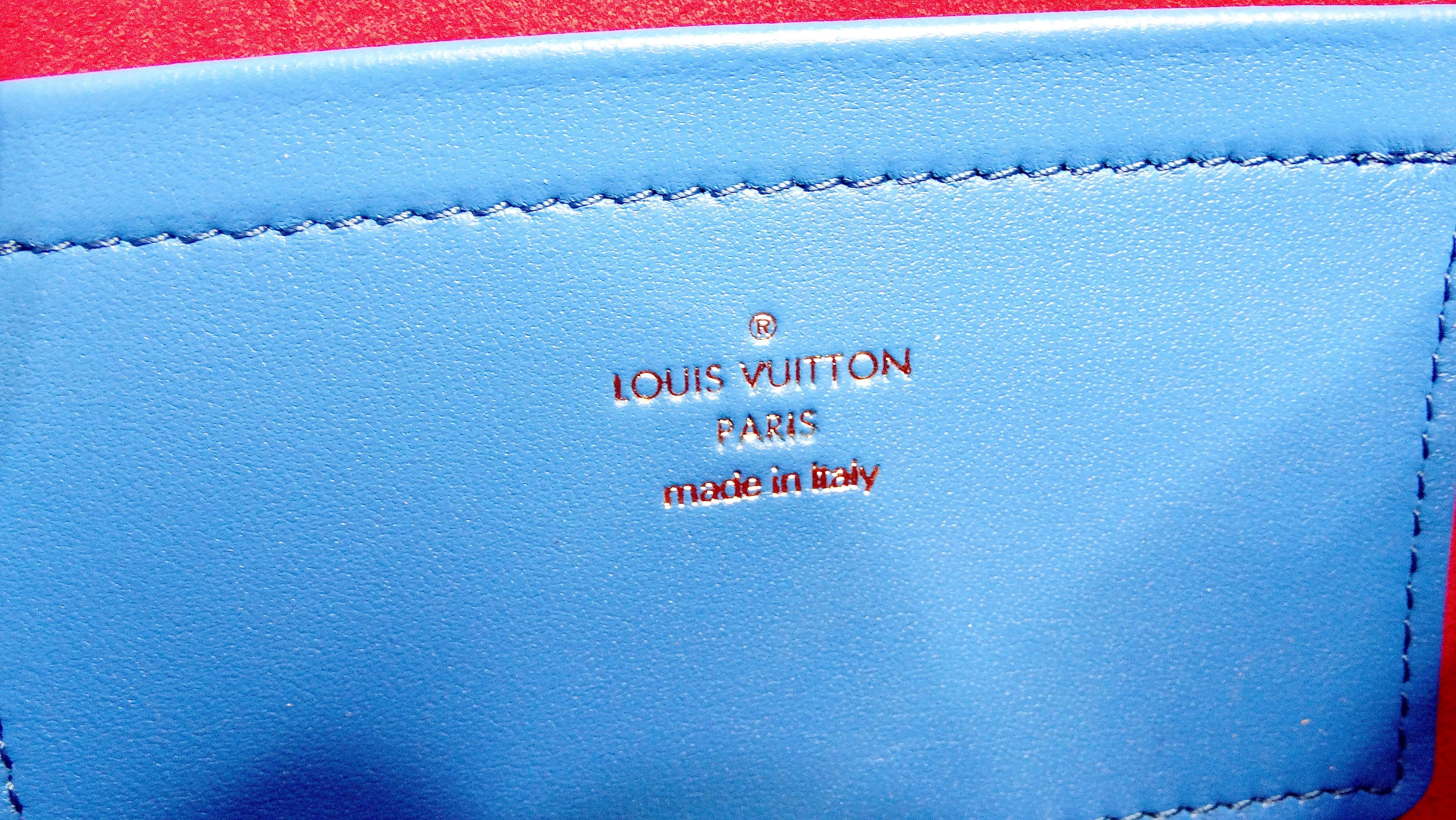 Louis Vuitton Monogram Pochette Coussin Blue & Red Lambskin Bag