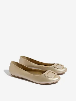 LUNA BLU Gold Buckle-Detailed Ballerina