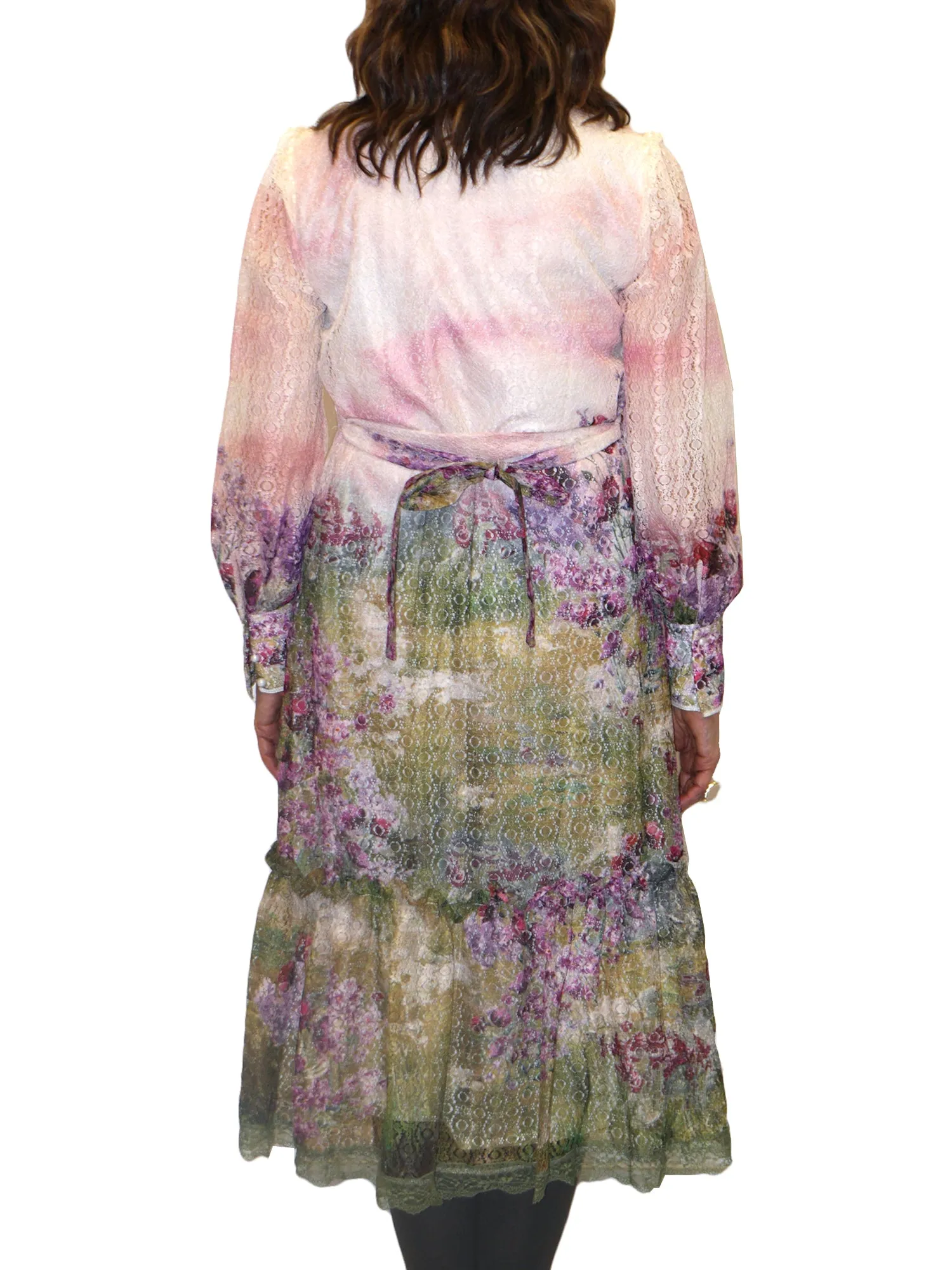Lyrical Flare Lace Floral Button Down Dress