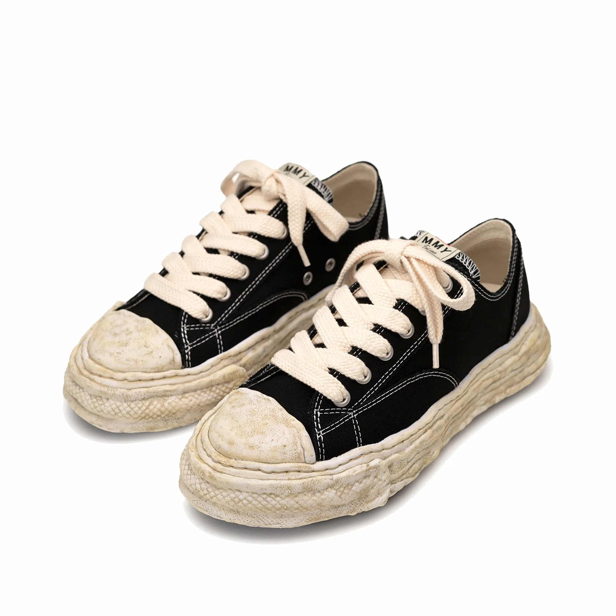 Maison MIHARA YASUHIRO "PETERSON23" OG Dyed Sole Canvas Low-Top Sneaker (Black)