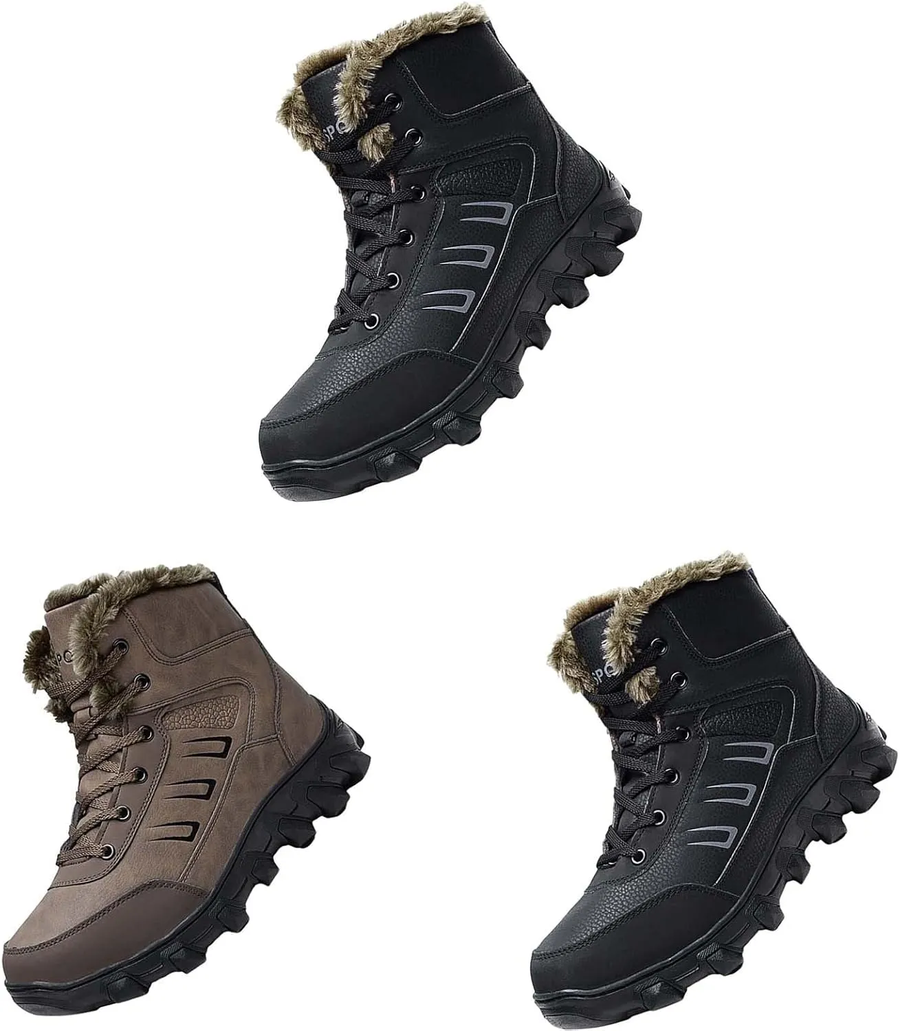 Men Work Boots Soft Toe Hiking Sneakers with Warm Fur Lining Safety Shoes for Women Comfortable Waterproof Outdoor Shoes Lightweight Anti Slip Hike Grounded Footwear