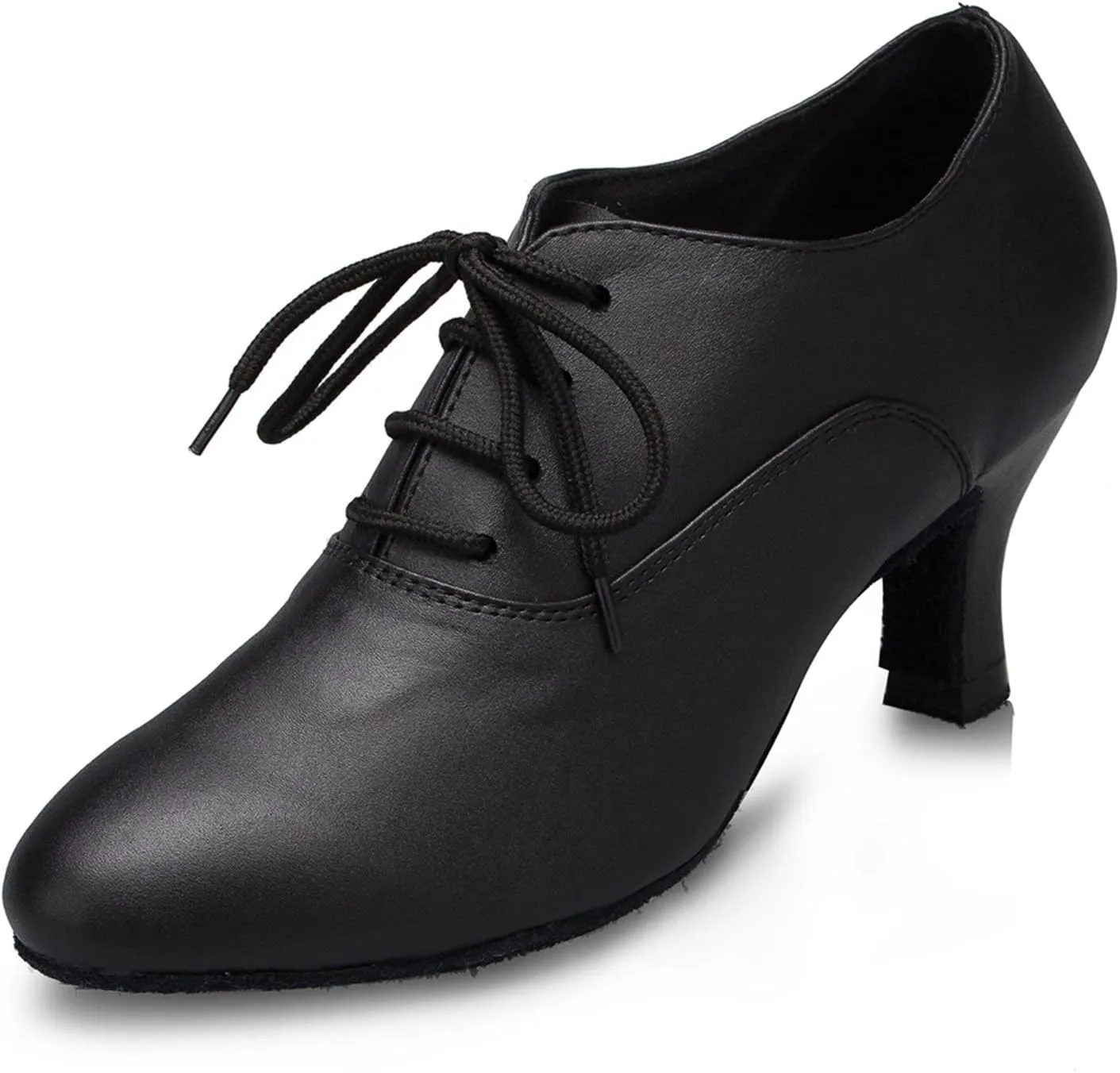 Minishion Women's TH159 Lace-up Fashion Leather Wedding Ballroom Latin Taogo Dance Pumps Shoes