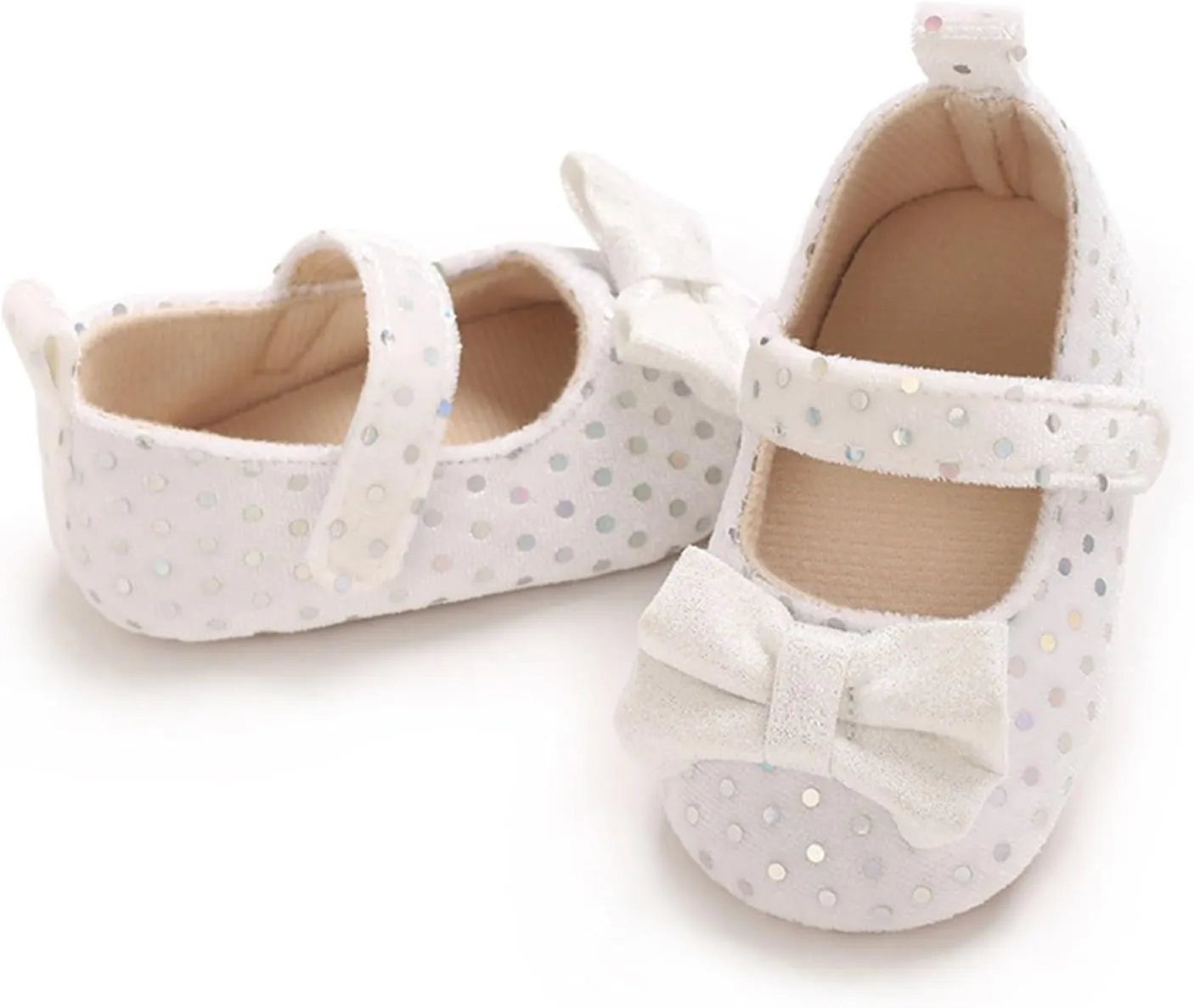 Newborn Baby Girl Bowknot Dress Shoes Infant Mary Jane Flat Non Slip First Walking Soft Sole Wedding Dress Shoes
