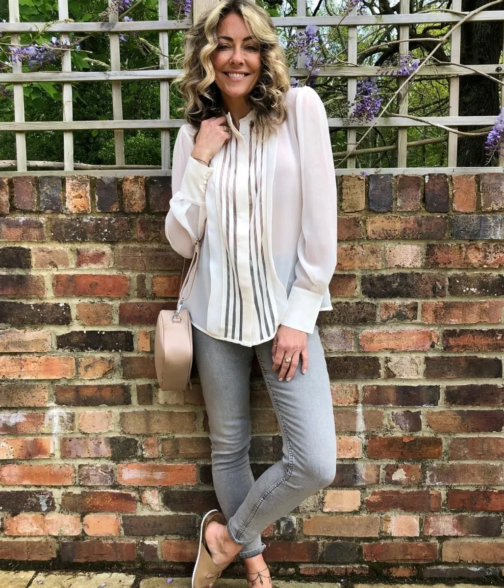 Noa Sheer Stripe Panel Blouse
