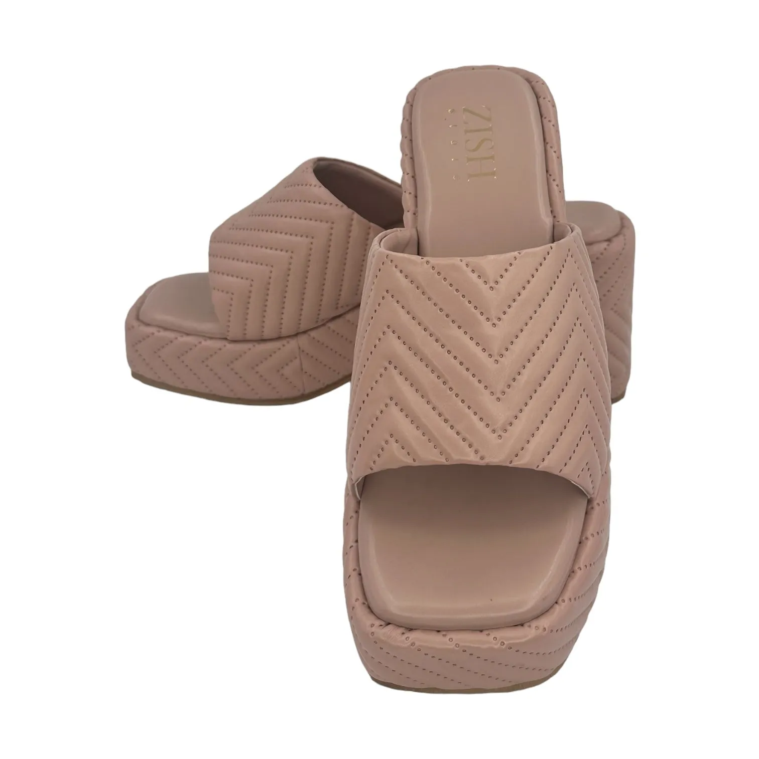 Nude Pink  Zig Zag Slides