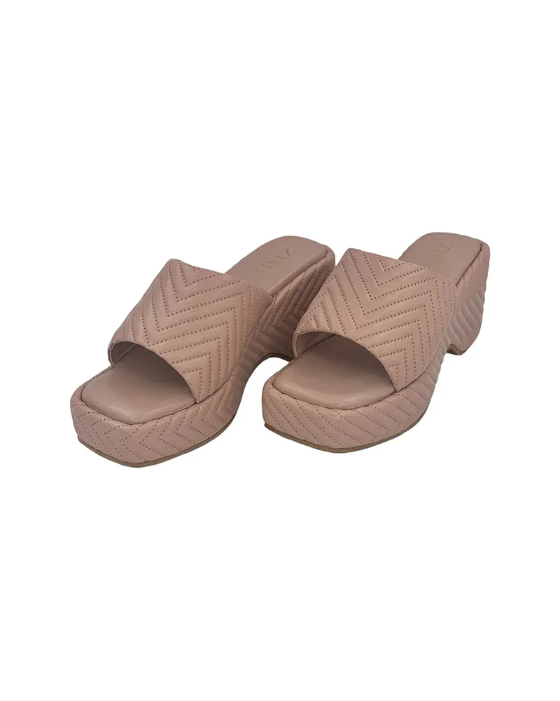 Nude Pink  Zig Zag Slides