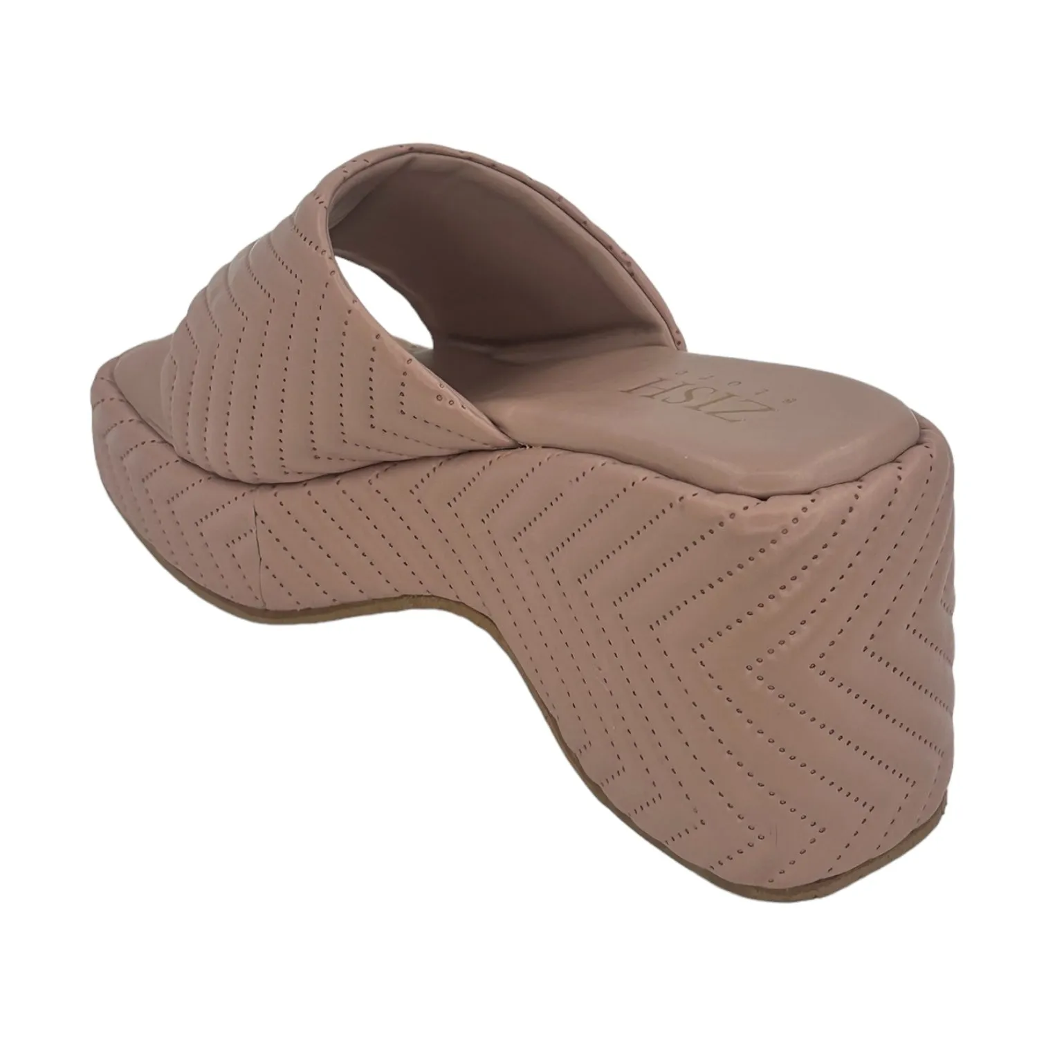 Nude Pink  Zig Zag Slides