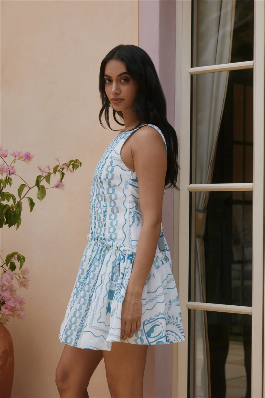 Opal Skies Mini Dress Blue