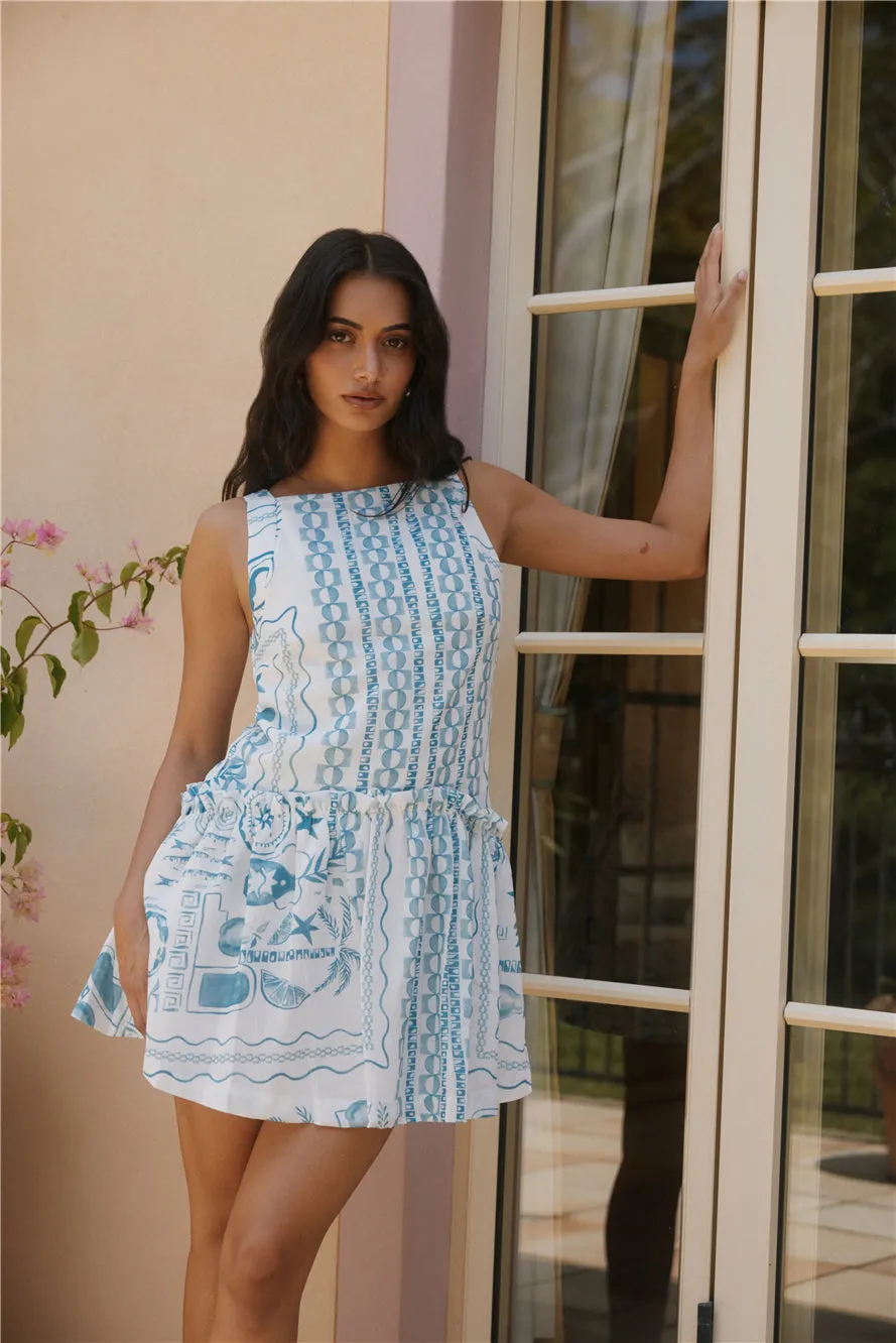 Opal Skies Mini Dress Blue