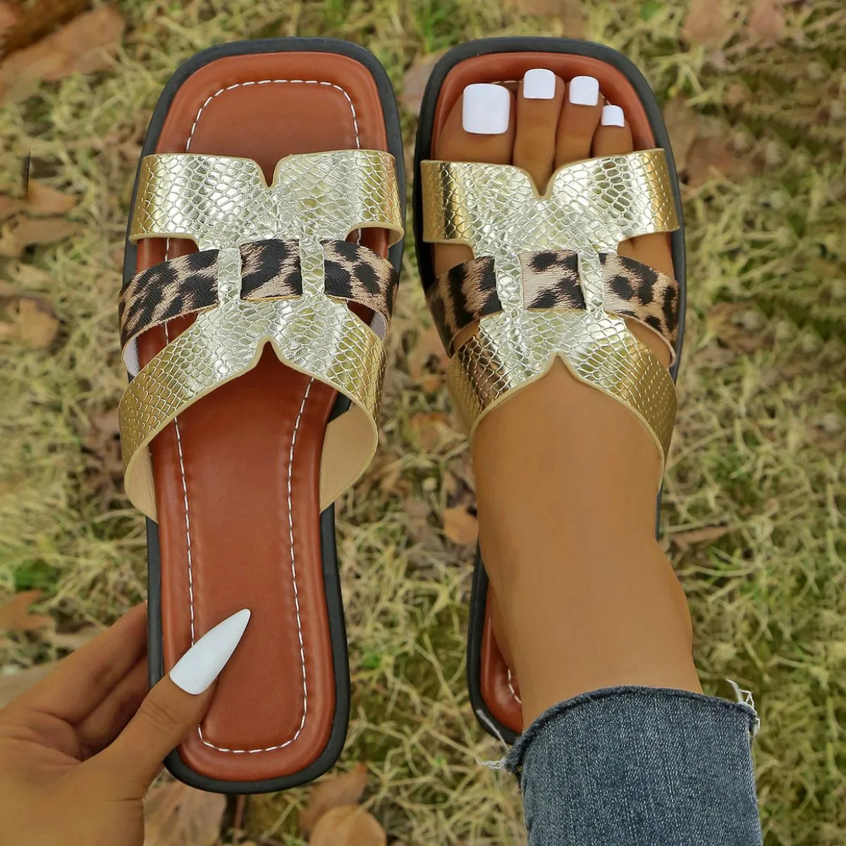Open Toe Flats Sandals