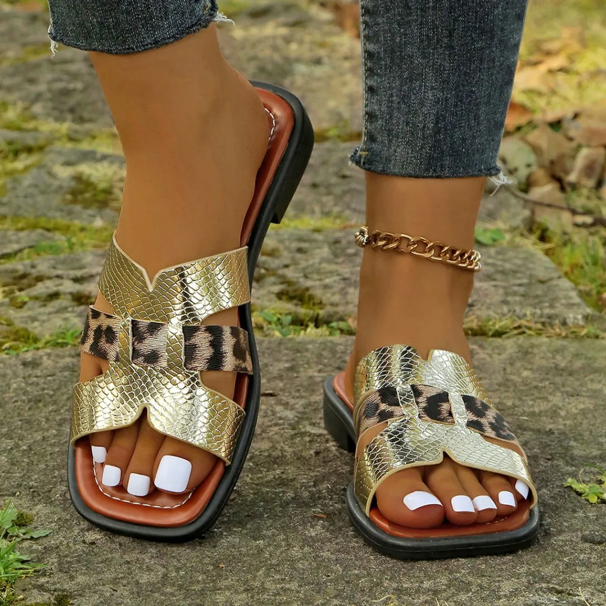 Open Toe Flats Sandals
