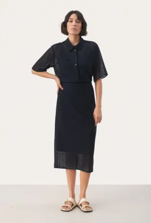 Part Two Emerie Dark Navy Skirt