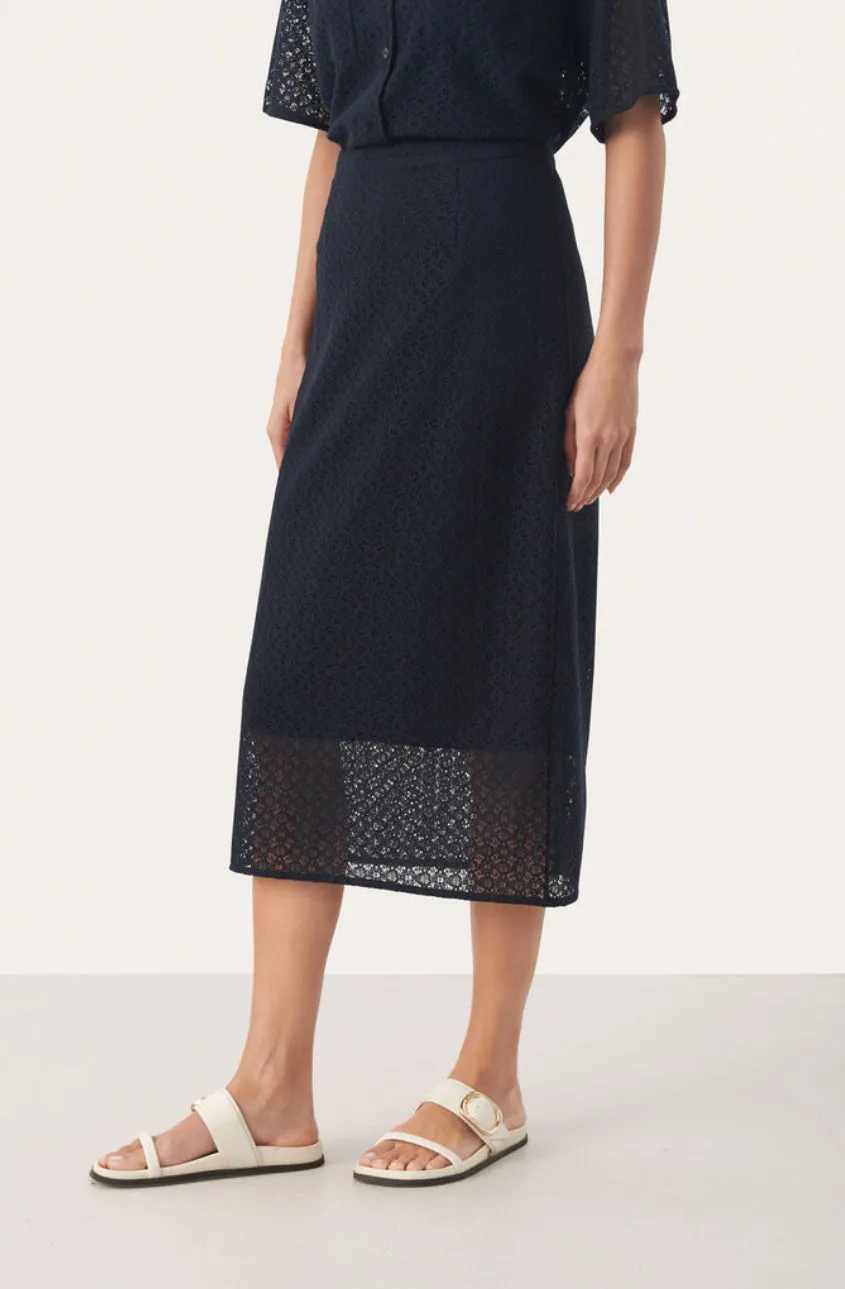 Part Two Emerie Dark Navy Skirt
