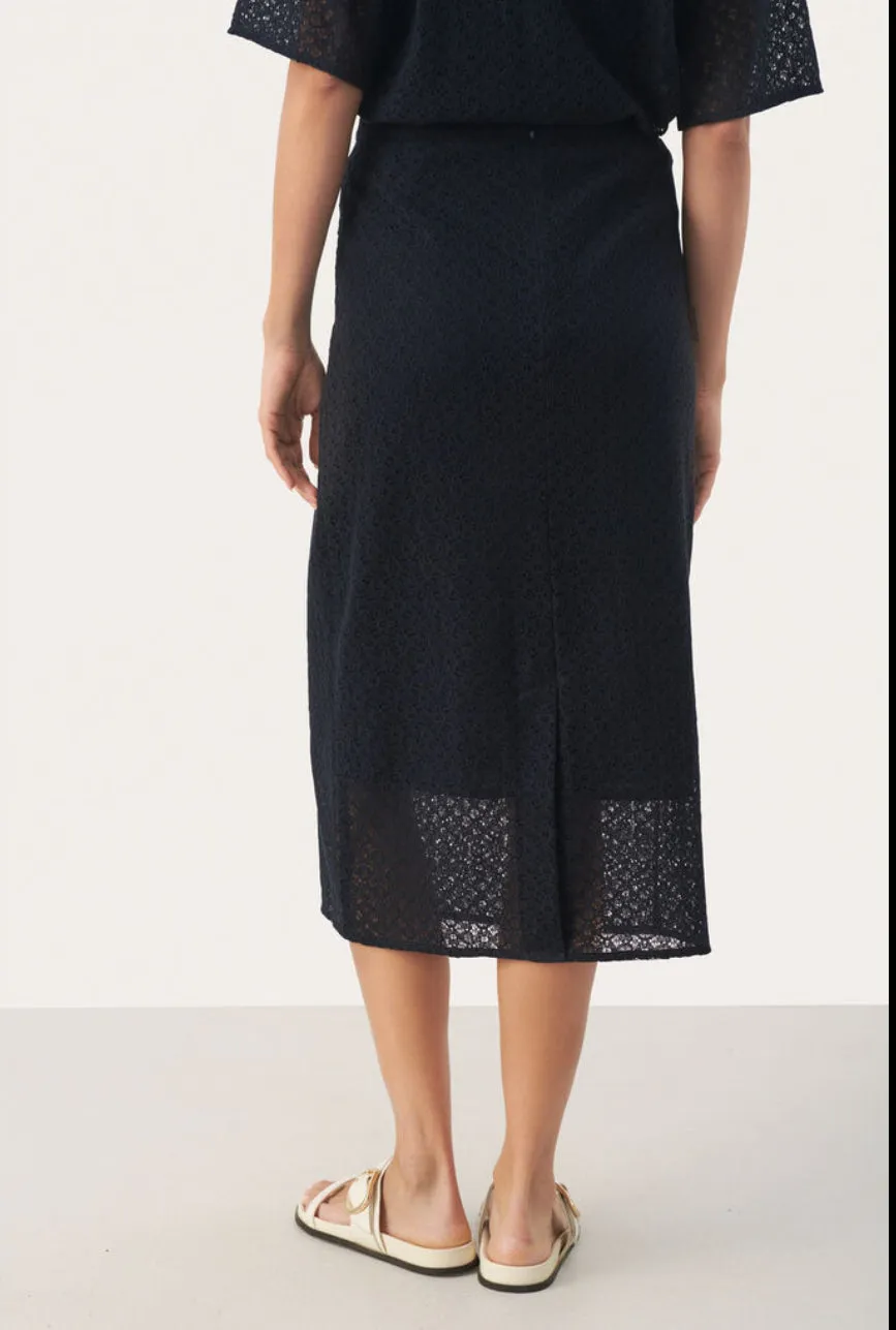 Part Two Emerie Dark Navy Skirt