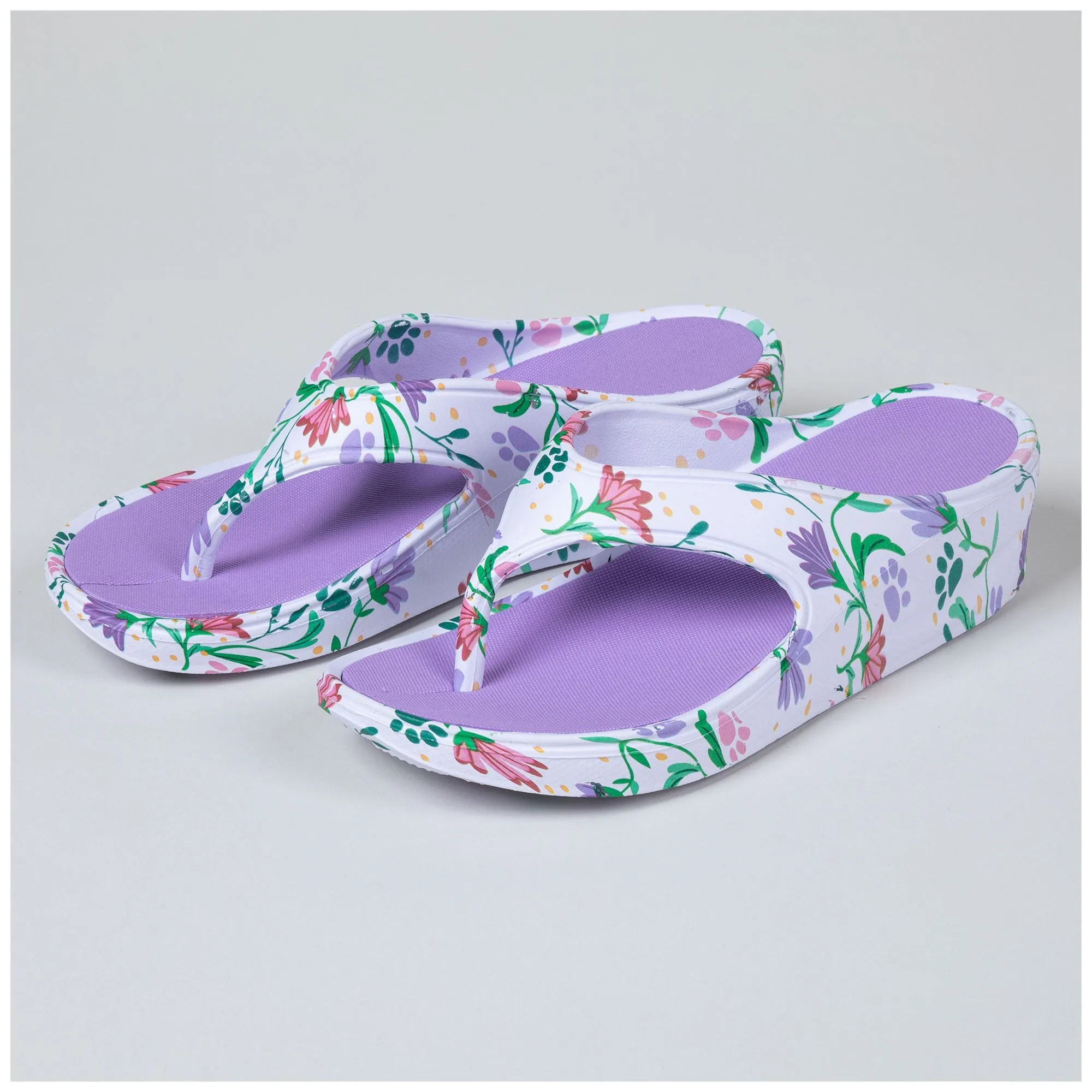 Paw Print Wedge Flip Flops