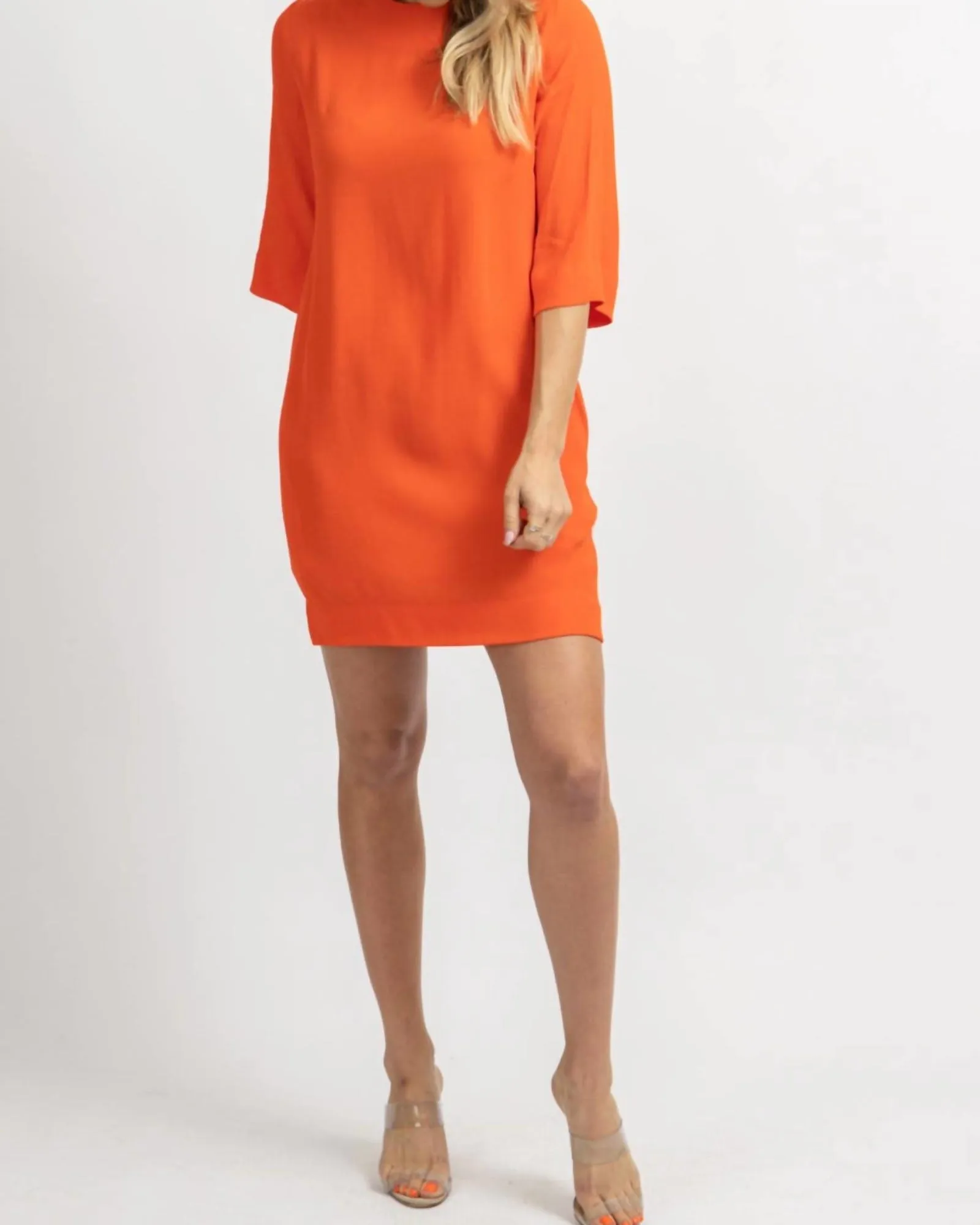Pocket Tunic Dress In Orange | Orange