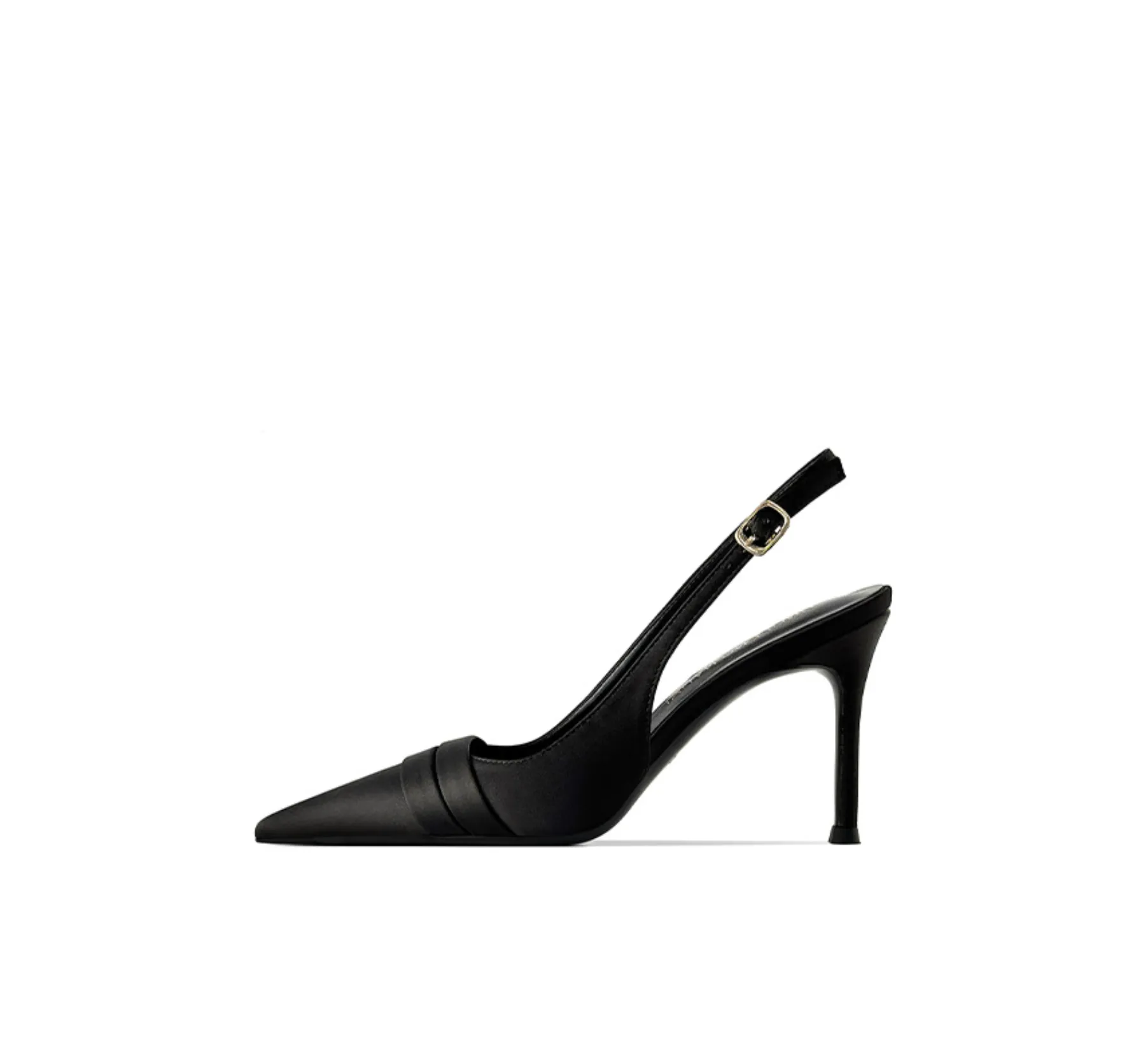 Pointed-Toe Satin Slingback Pumps – EVELYN