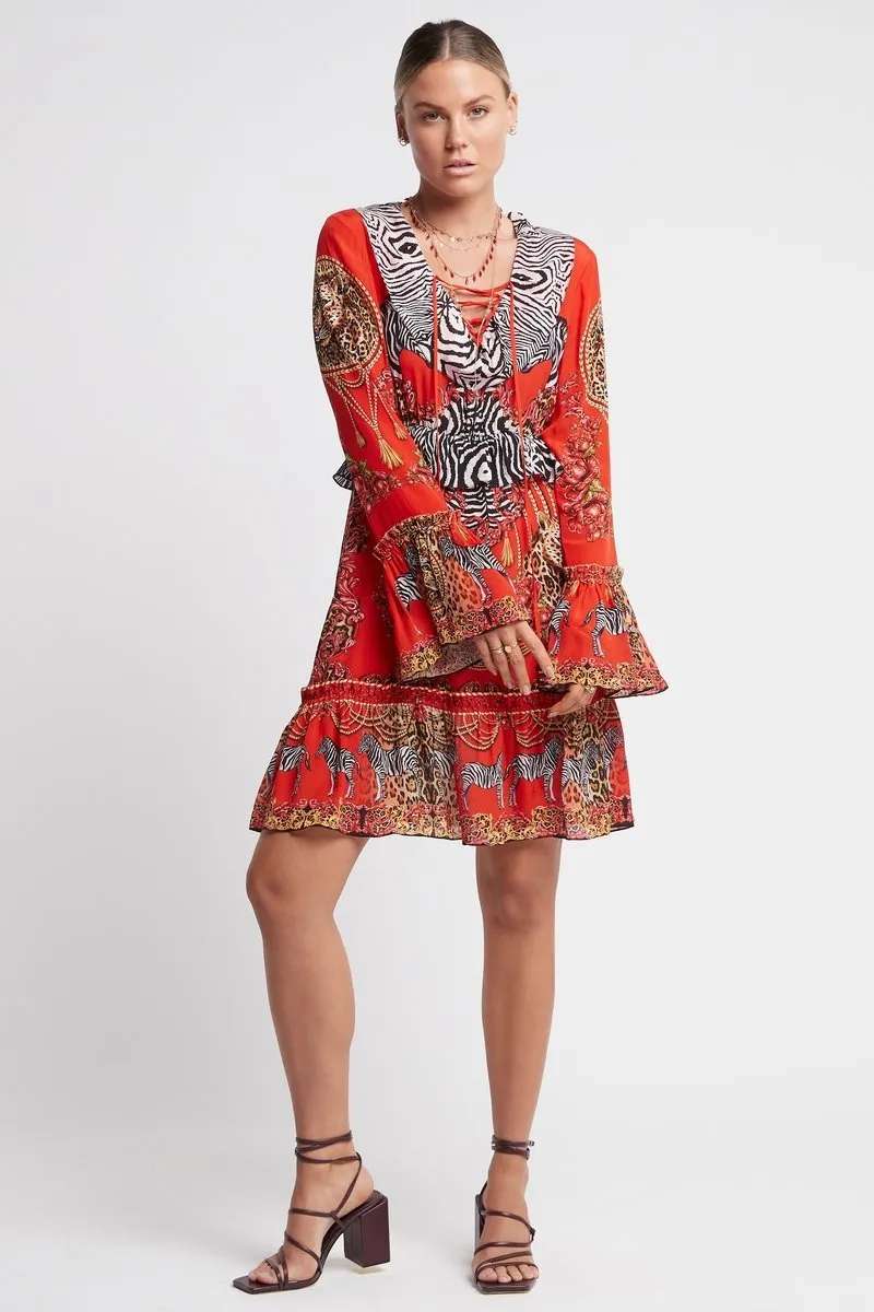 POWER AND PASSION SHORT RUFFLE DRESS