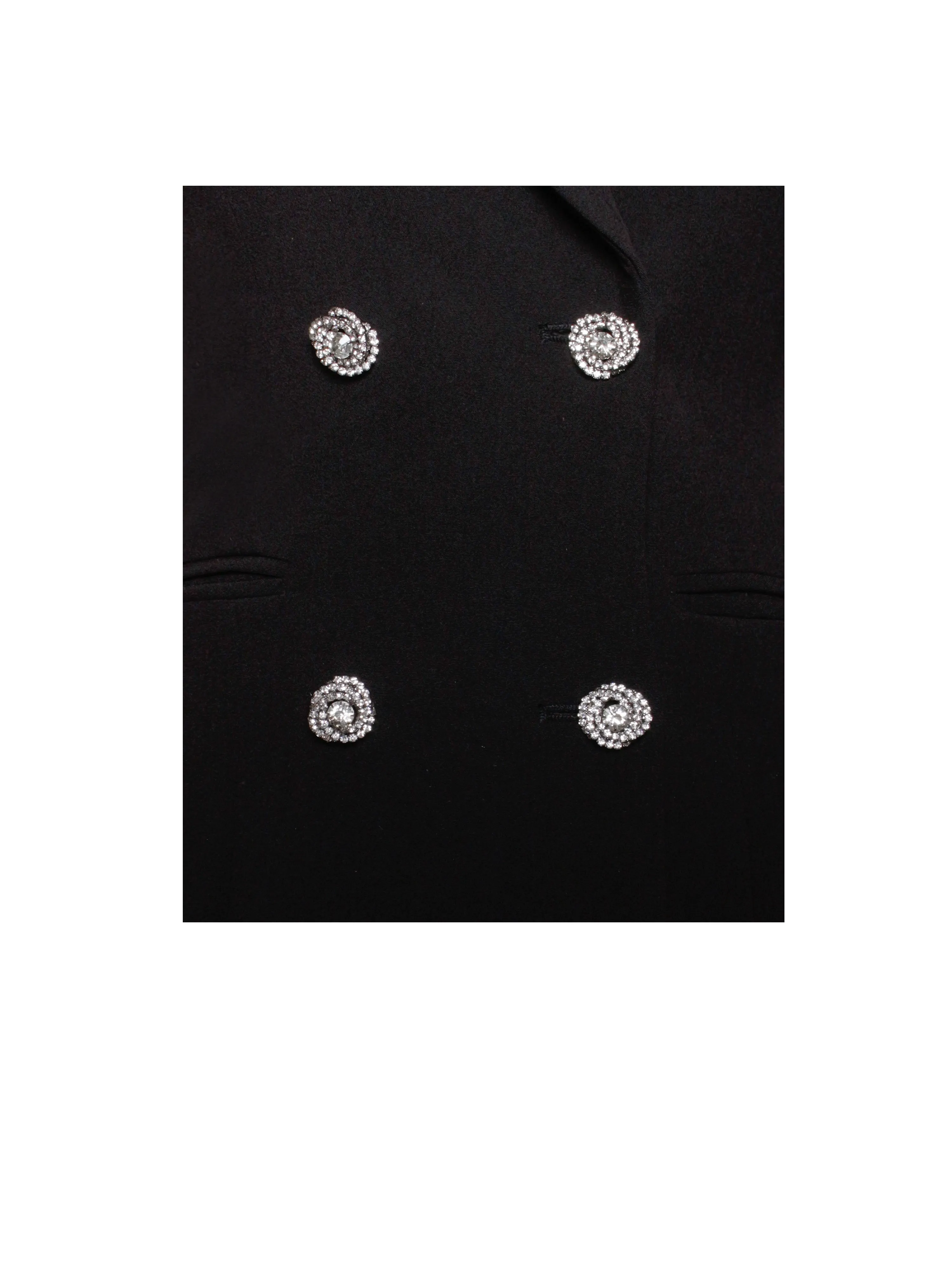 Quilla Black Feather Crystal Graceful Sleeve Backless Blazer Dress