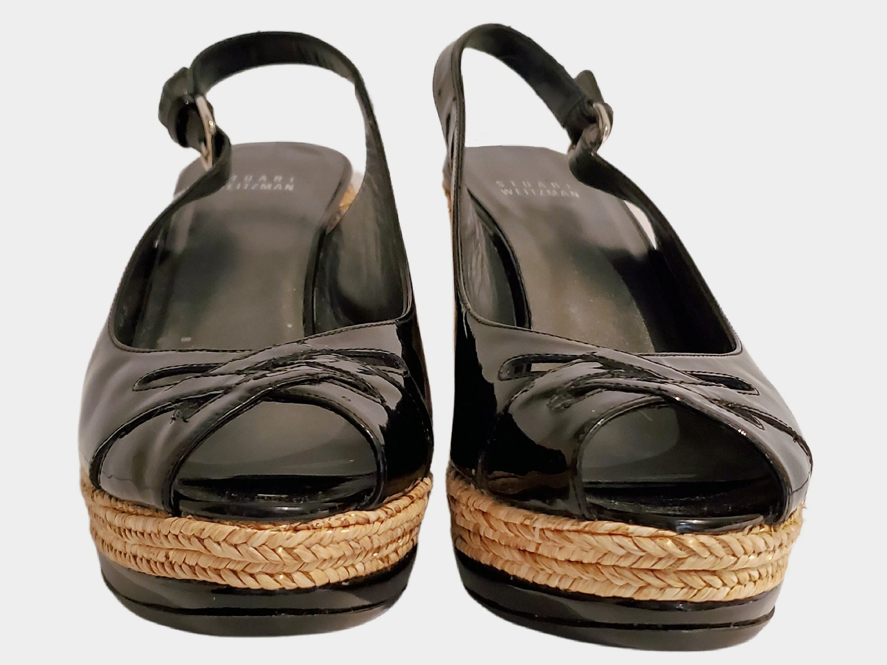 Retro Stuart Weitzman black patent leather Espadrilles | Size 9 M