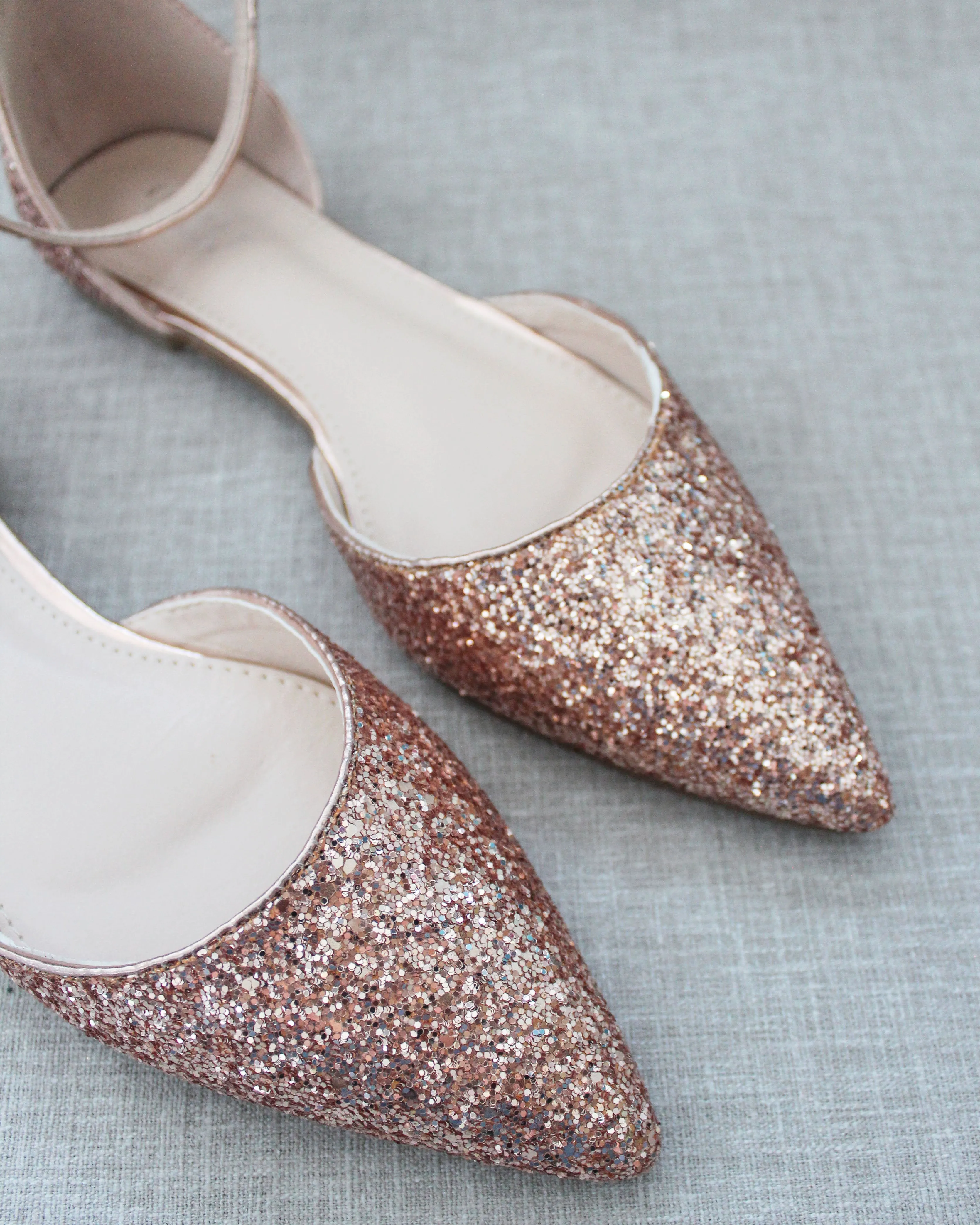 Rock Glitter Ankle Strap Flats