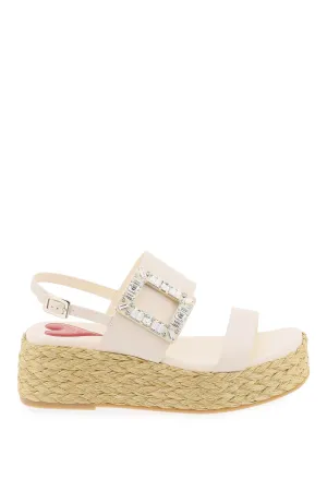 Roger vivier "crystal buckle espadrilles RVW73438780BSS CIRE
