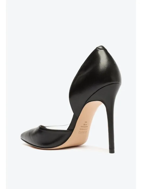 Schutz Cheslie Black Metallic Slip On Pointed Toe Stiletto High Heel Pumps