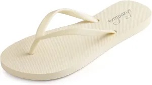 shevalues Slim Flip Flops for Women Beach Rubber Shower Shoes Basic Thong Sandals