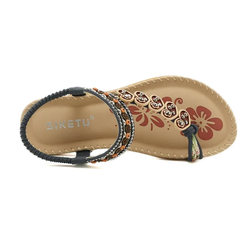 SIKETU | Bohemian Beaded Vintage Slingback Flip Flop