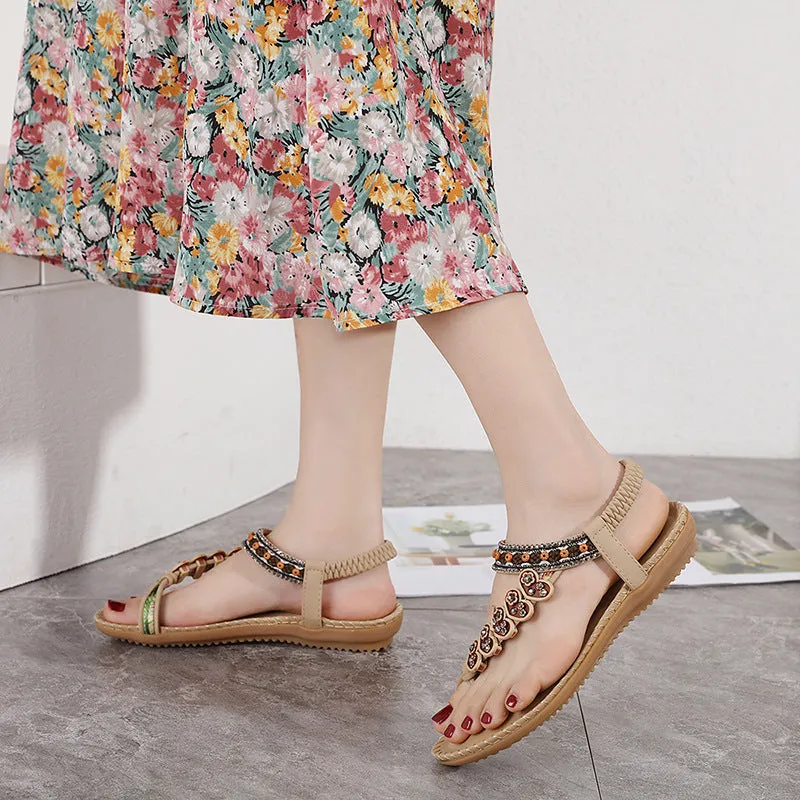 SIKETU | Bohemian Beaded Vintage Slingback Flip Flop