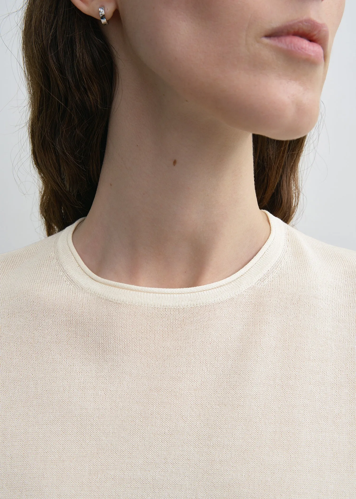 Silk tee ecru