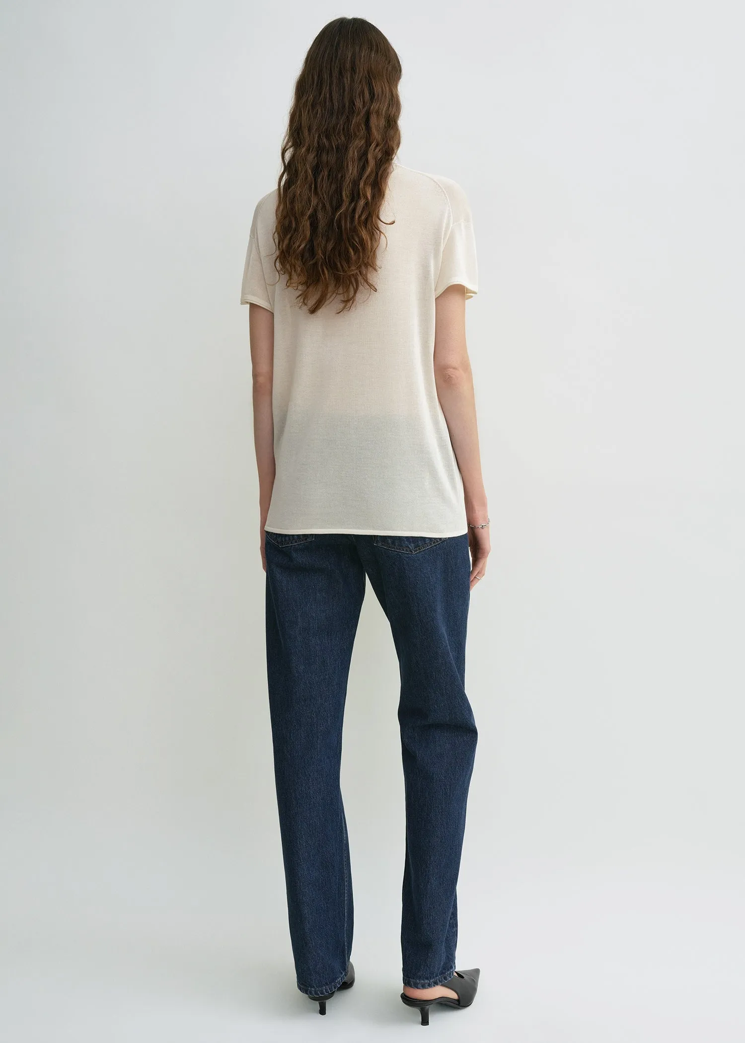 Silk tee ecru