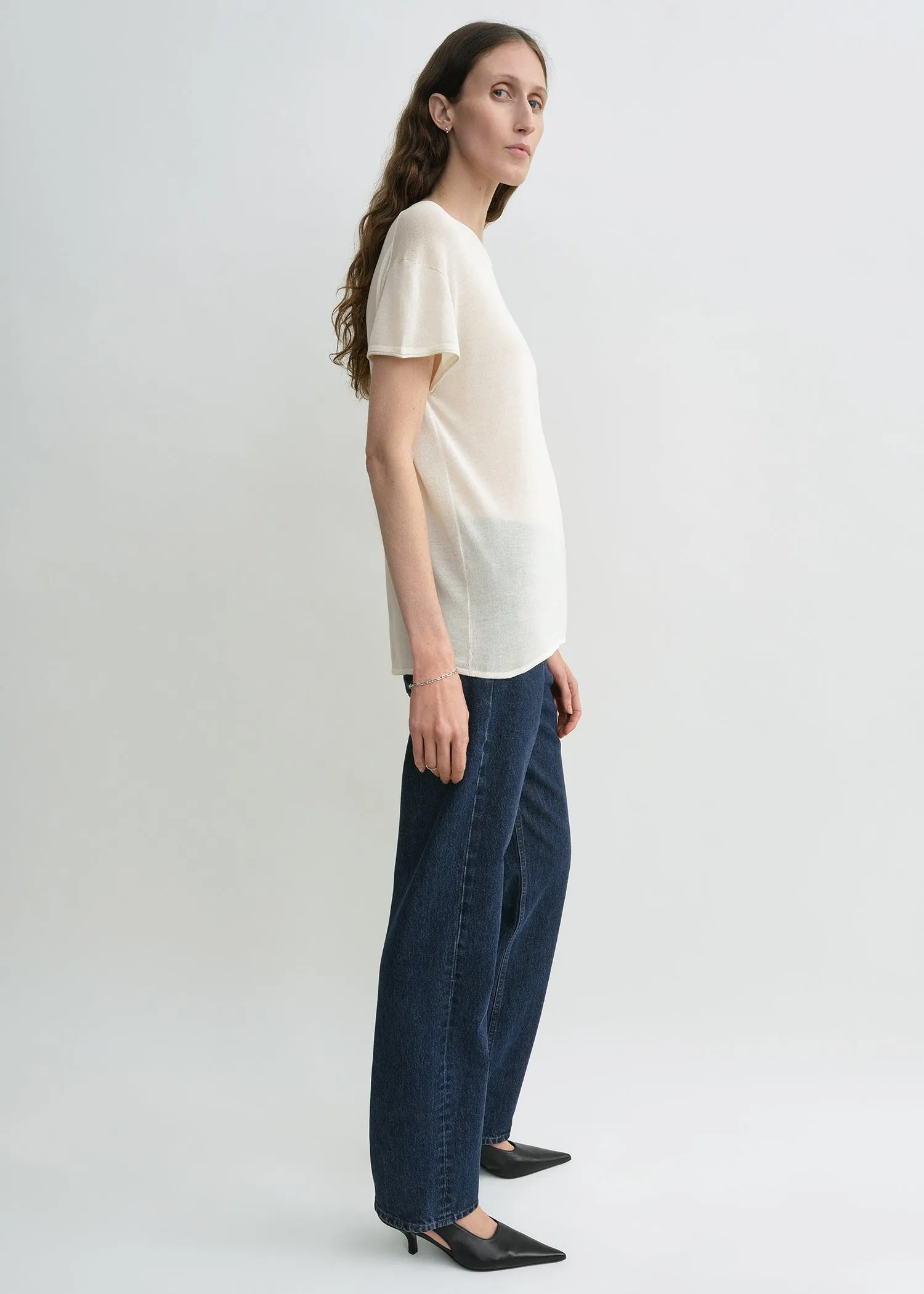 Silk tee ecru