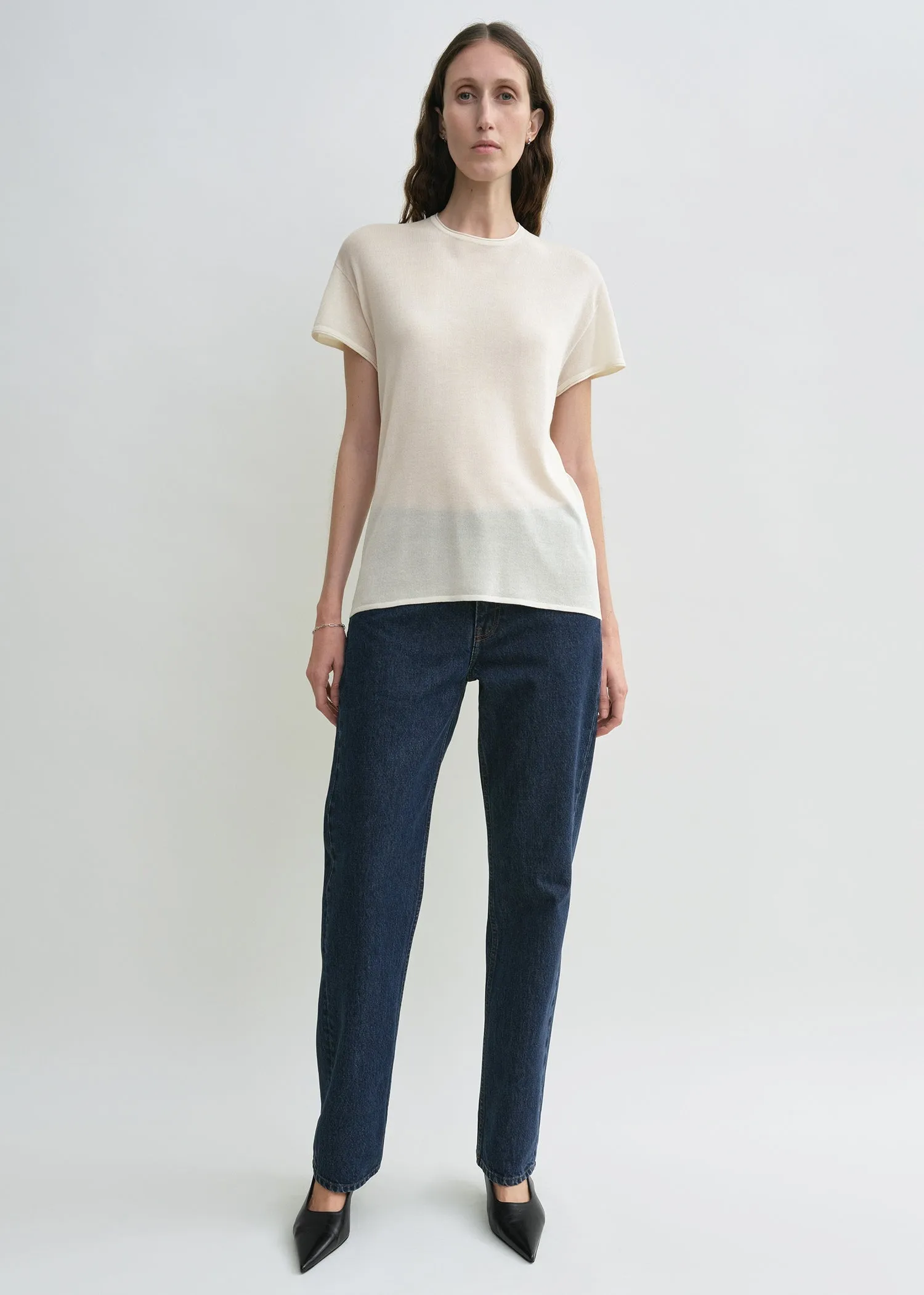 Silk tee ecru