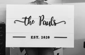 Simple [LAST NAME] Est [DATE] - 3D Wood | Design #201